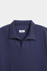 Oversized Ottoman Knitted Polo - Resolution Blue